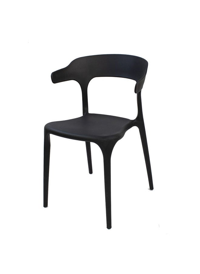 JILPHAR FURNITURE كرسي داخلي/خارجي من مادة البولي بروبيلين (PP) من جيلفار فرنيتشر JP1034A، أسود  - Image 1