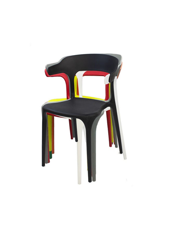 JILPHAR FURNITURE كرسي داخلي/خارجي من مادة البولي بروبيلين (PP) من جيلفار فرنيتشر JP1034A، أسود  - Image 4