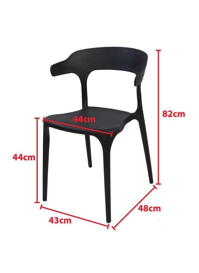 JILPHAR FURNITURE كرسي داخلي/خارجي من مادة البولي بروبيلين (PP) من جيلفار فرنيتشر JP1034A، أسود  - Image 2