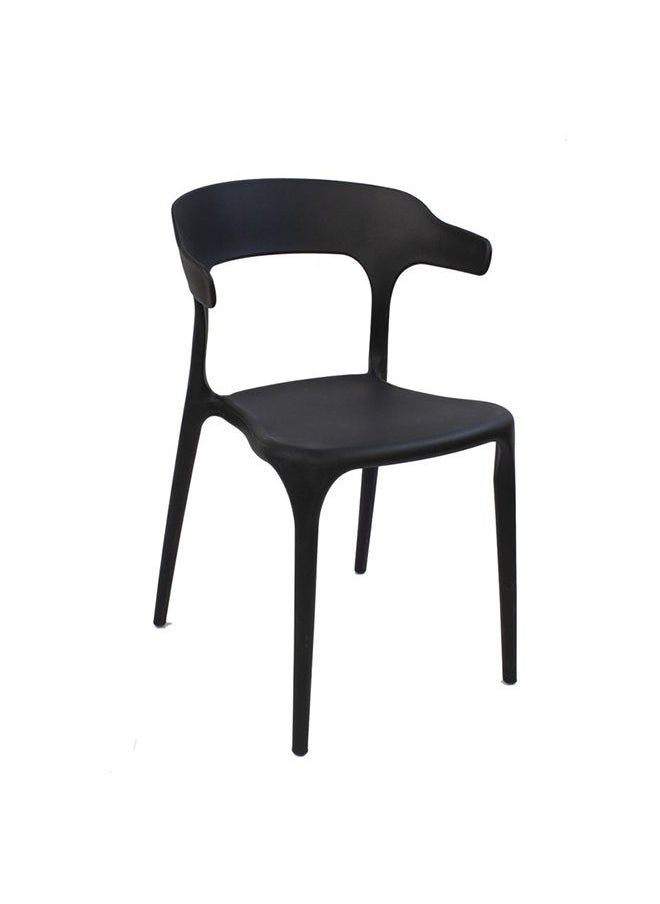 JILPHAR FURNITURE كرسي داخلي/خارجي من مادة البولي بروبيلين (PP) من جيلفار فرنيتشر JP1034A، أسود  - Image 5