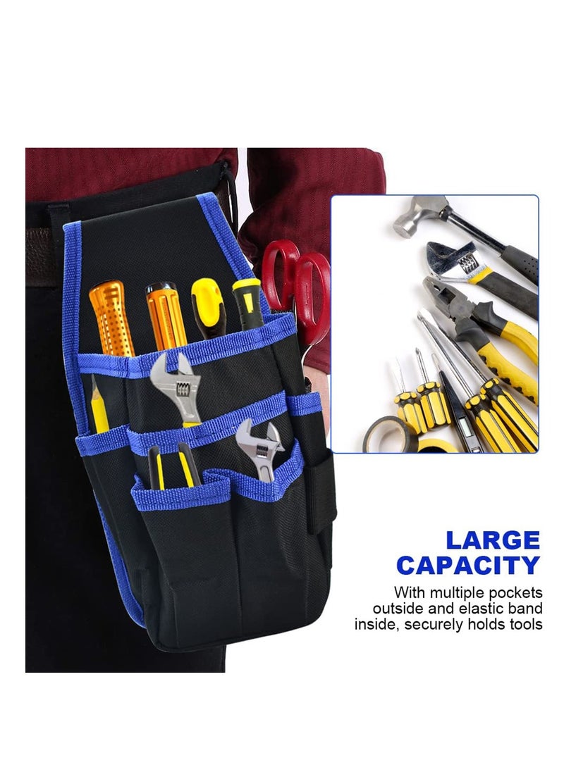 SYOSI - Waist Tool Bag Canvas Tool Pouch Tool Organiser Bag Small Pocket Tool Bag with Adjustable Nylon Belt for DIY Electricians Technician Carpenters Joiner Builders Black - Image 1