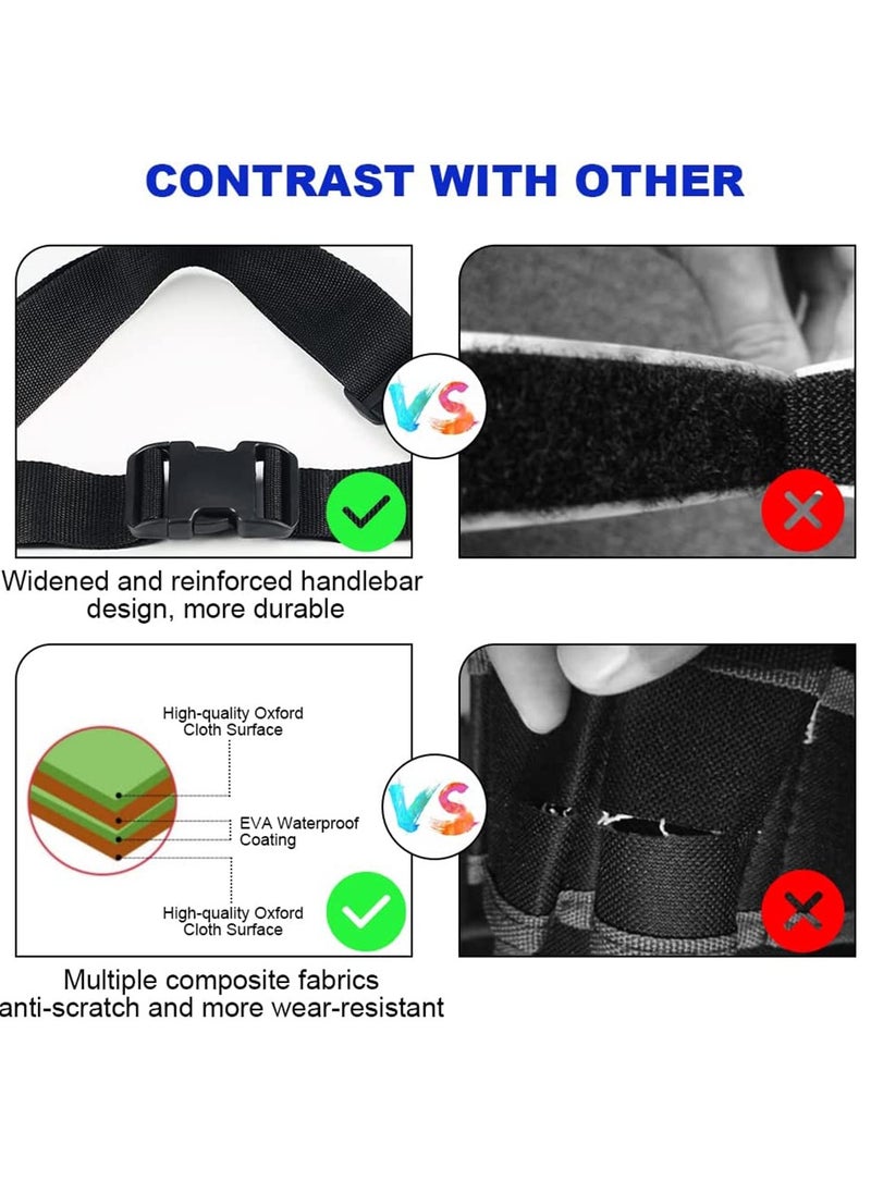 SYOSI - Waist Tool Bag Canvas Tool Pouch Tool Organiser Bag Small Pocket Tool Bag with Adjustable Nylon Belt for DIY Electricians Technician Carpenters Joiner Builders Black - Image 1