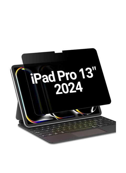 Privacy Screen Protector for iPad Pro 13 Inch M4 2024, Nano Detachable 30-Degree Privacy Filter, Reusable & Removable, Matte Finish Anti-Glare, Anti-Scratch, Easy Installation