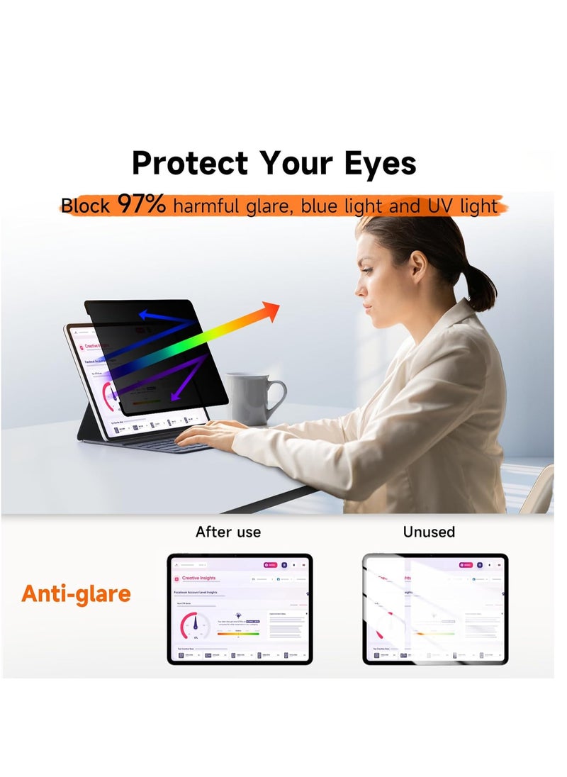 Privacy Screen Protector for iPad Pro 13 Inch M4 2024, Nano Detachable 30-Degree Privacy Filter, Reusable & Removable, Matte Finish Anti-Glare, Anti-Scratch, Easy Installation