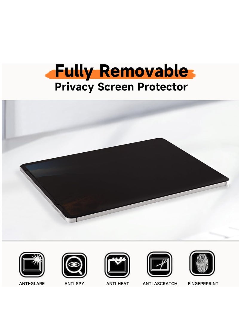 Privacy Screen Protector for iPad Pro 13 Inch M4 2024, Nano Detachable 30-Degree Privacy Filter, Reusable & Removable, Matte Finish Anti-Glare, Anti-Scratch, Easy Installation