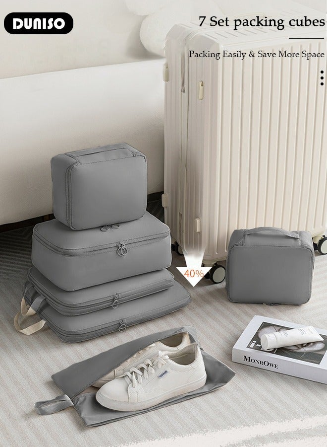 DUNISO 6 PCS Packing Cubes for Suitcases, Travel Storage Bag Set, Waterproof Travel Luggage Organizer, Multi-Functional Compression Organizer Bags, Travel Packing Kit for Man and Women Travel Essentials - Image 3