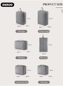 DUNISO 6 PCS Packing Cubes for Suitcases, Travel Storage Bag Set, Waterproof Travel Luggage Organizer, Multi-Functional Compression Organizer Bags, Travel Packing Kit for Man and Women Travel Essentials  - Image 4
