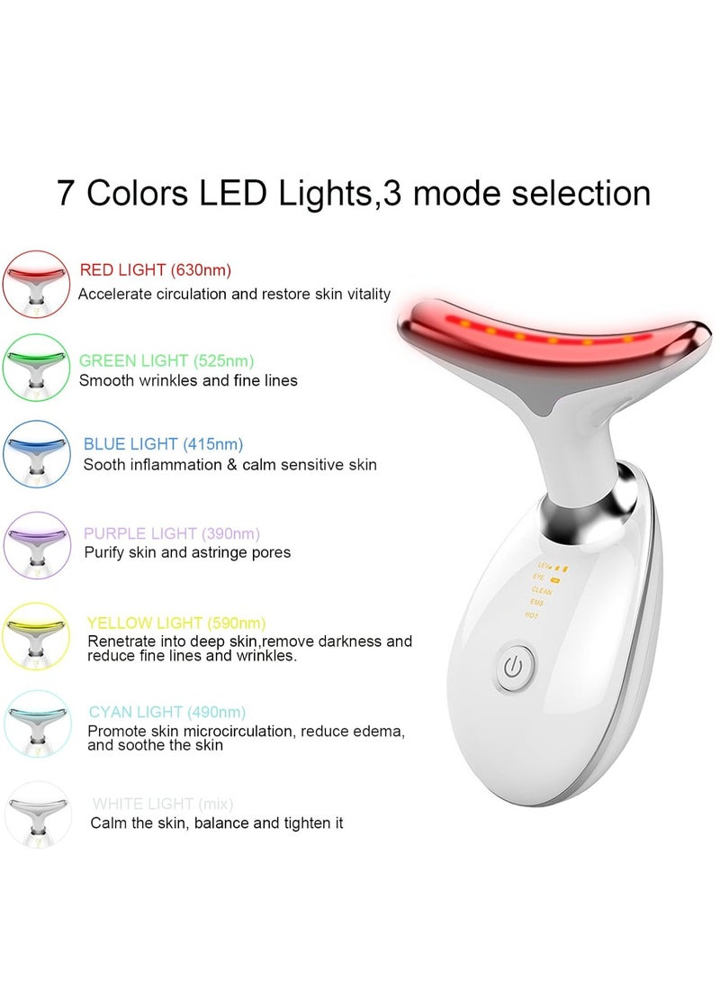 general Face and Neck Beauty Device, Multifunctional Facial Skin Care Tool, 7 Color Led Face Neck Massager for Skin Care Routine at Home  - Image 2