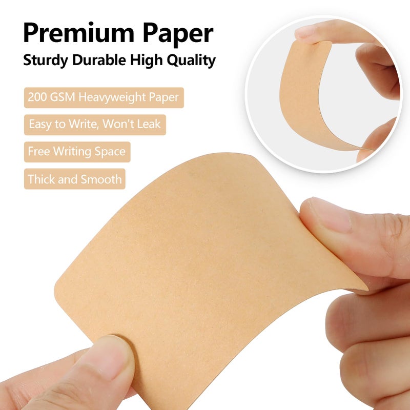MaxGear 100Pcs Blank Business Cards, Small Note Cards Small Blank Cards, 3.5" x 2" Thank You Cards Small Business, Message Cards DIY Gift Cards, Small Cardstock, Kraft Paper, 200 GSM Brown Cards - Image 3