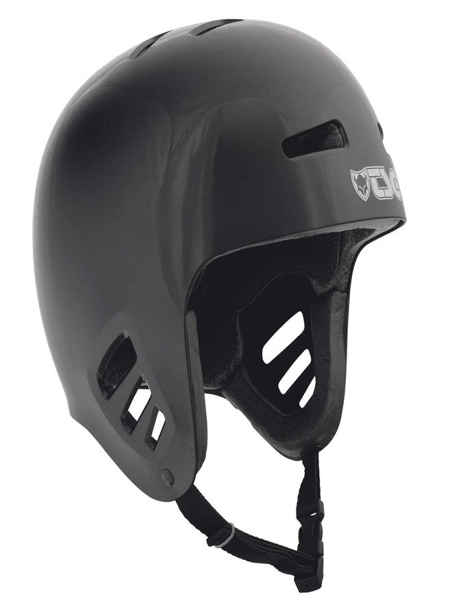 TSG Dawn Skate Helmet, Black, Skateboarding, Rollerblading, Onewheeling, E-Skateboarding, Longboarding, Hardshell, Comfort Padding, Ventilated, Tuned Fit, Full Cut Design, Safety Rated, Swiss Design - Image 1