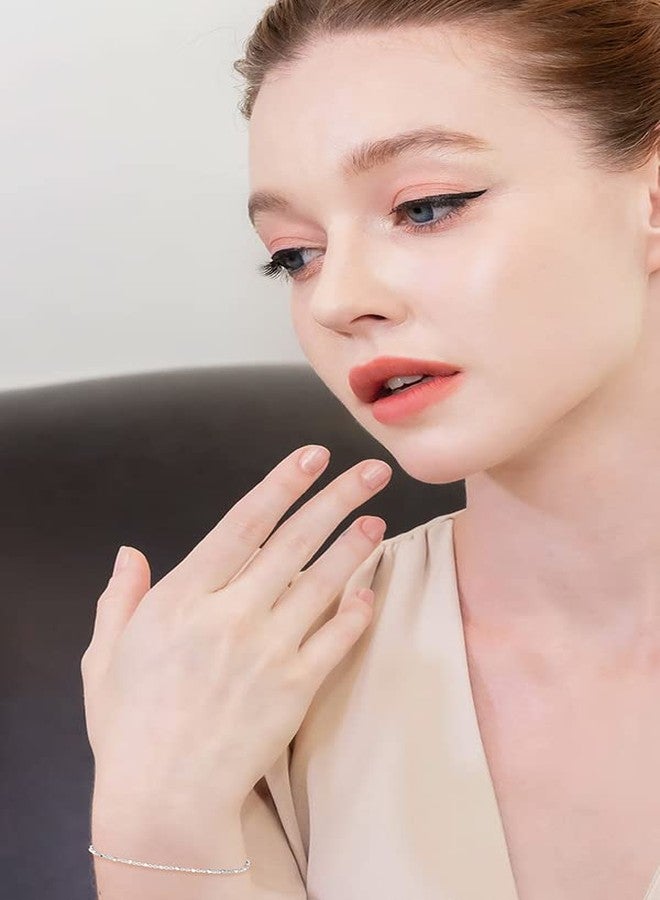 SEA OF ICE Sterling Silver 1mm Diamond-Cut Alternate Bead Italy Rolo Chain Bracelet for Women, Size 7.25 Inches - Image 4