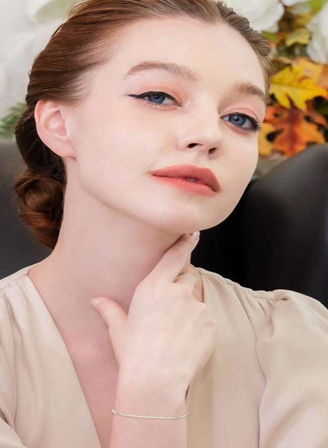 SEA OF ICE Sterling Silver 1mm Diamond-Cut Alternate Bead Italy Rolo Chain Bracelet for Women, Size 7.25 Inches - Image 3