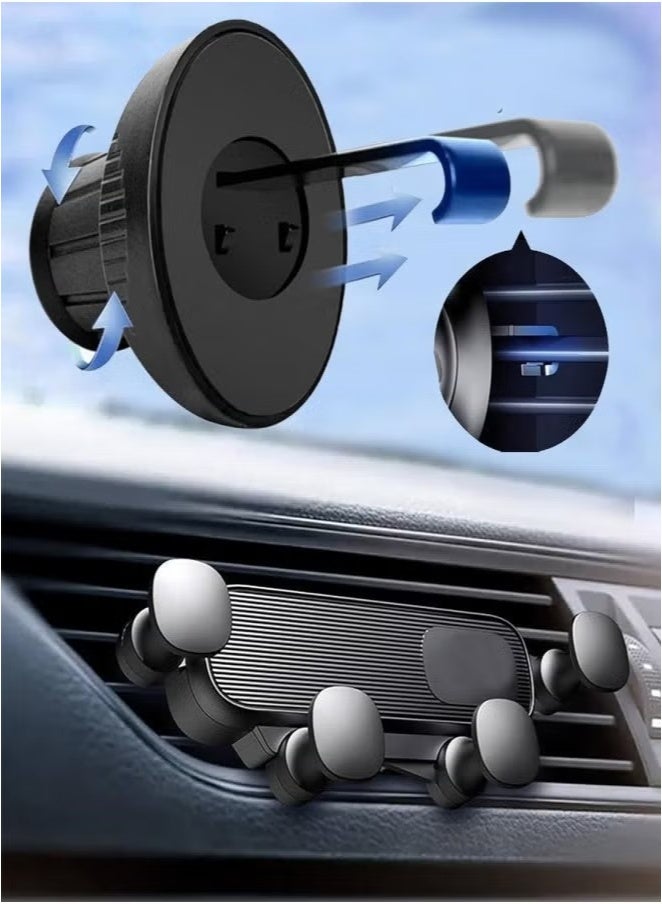 حامل هاتف السيارة، أسود، مناسب للملاحة عبر الهاتف المحمول أثناء القيادة - Image 2