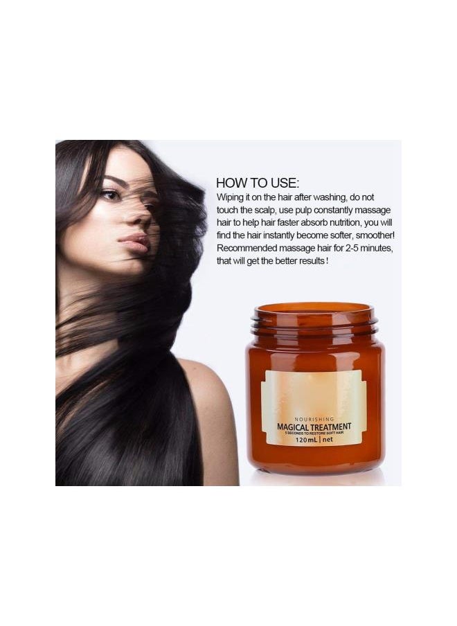 Generic - 120 Ml Hair Treatment Mask, Professsional Hair Treatments for Dry Damaged Hair, Advanced Molecular Hair Roots Treatment for Recover Elasticity Lustrous Soft Hair - Image 1