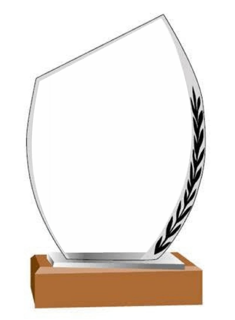جفتكس Wood Base Crystal Trophy Award - Image 1