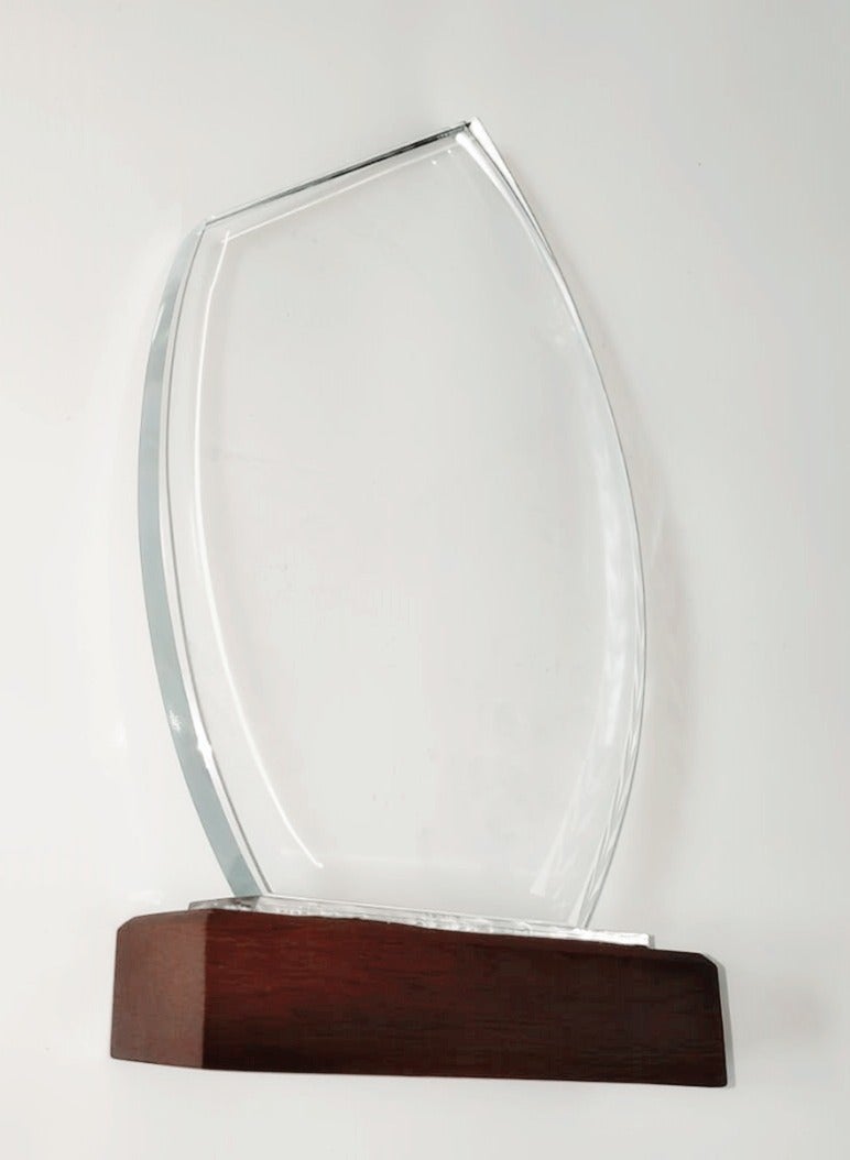 جفتكس Wood Base Crystal Trophy Award - Image 3