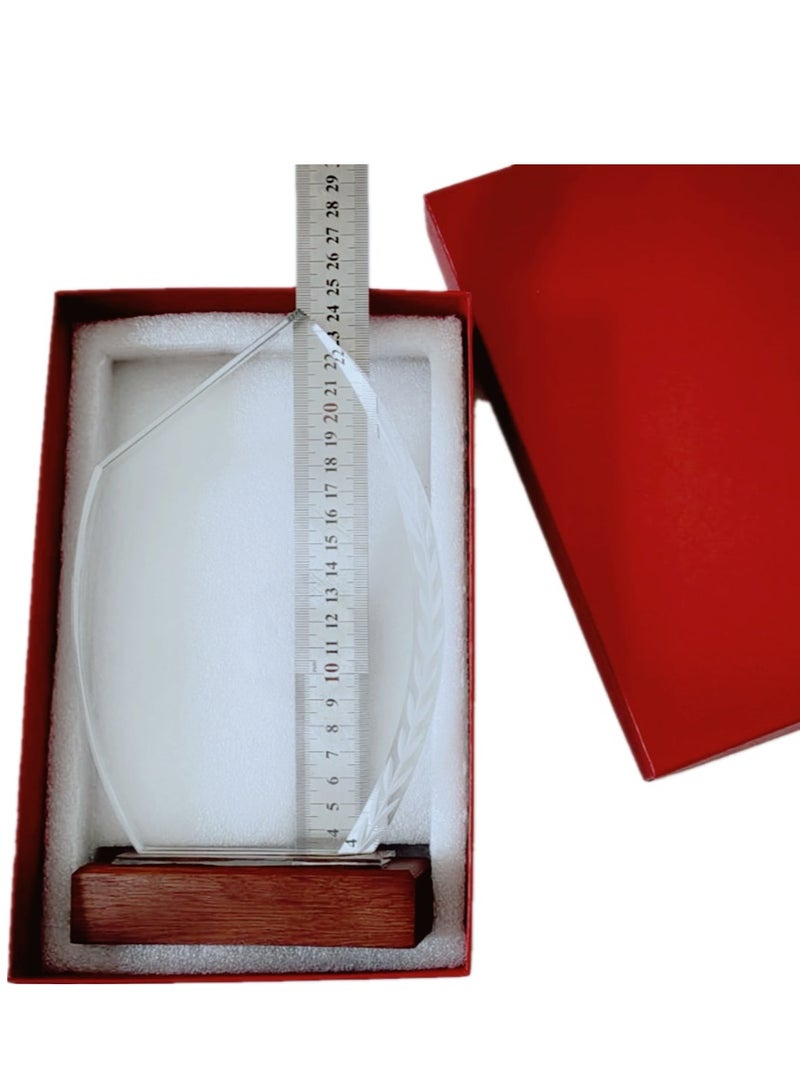 جفتكس Wood Base Crystal Trophy Award - Image 4