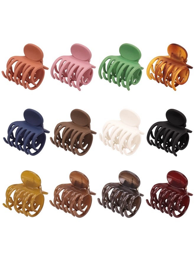 Jelyne 12 Pcs Double Row Teeth Hair Claw Clips 1.6'' Medium Hair Jaw Clips Matte And Shiny Small Claw Hair Clips For Thin Hair Nonslip Short Hair Halfupdo Hair Accessories For Women And Girls - Image 2