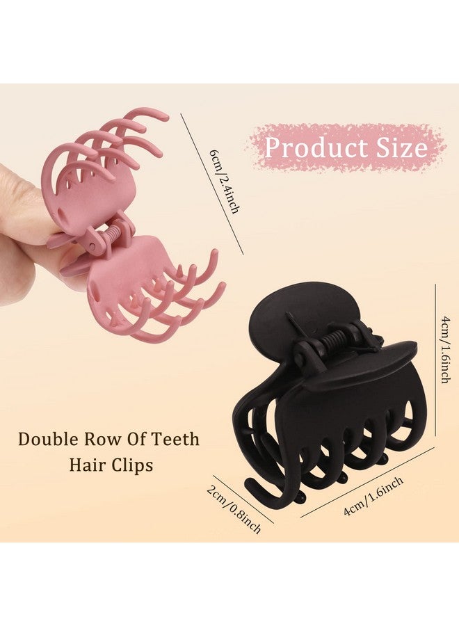 Jelyne 12 Pcs Double Row Teeth Hair Claw Clips 1.6'' Medium Hair Jaw Clips Matte And Shiny Small Claw Hair Clips For Thin Hair Nonslip Short Hair Halfupdo Hair Accessories For Women And Girls - Image 3