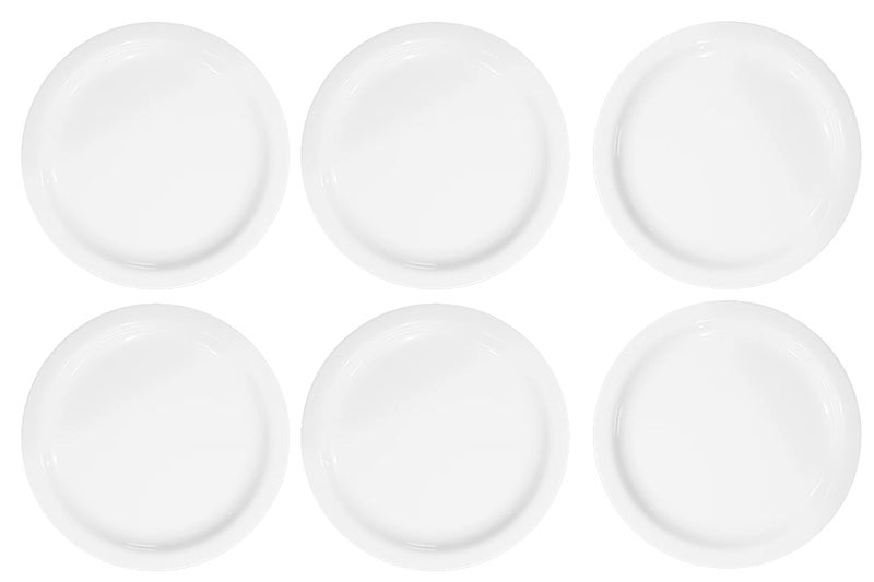 HAINE Pure Melamine Unbreakable Small Dinner Plate, White, (7.5 inch) (6, 6" to 8") - Image 1