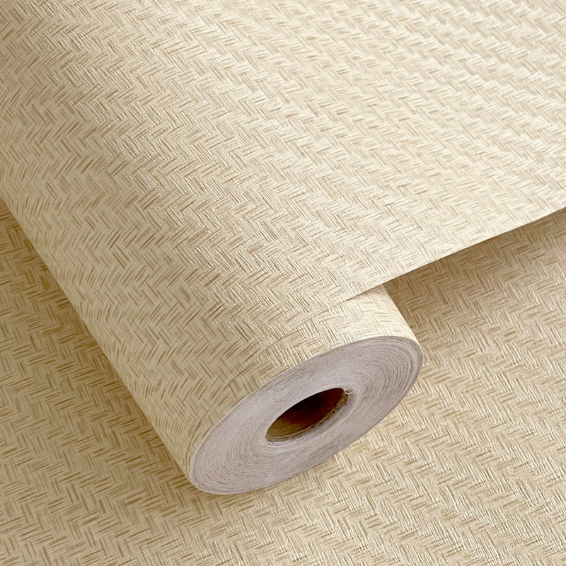 Haimin Fabric Wallpaper Textured Contact Paper (24in X 393in) Grasscloth Wallpaper Peel and Stick Faux Linen Wall Paper Self-Adhesive Vinyl Looks Like Woven Straw (Yellow Beige) - Image 1