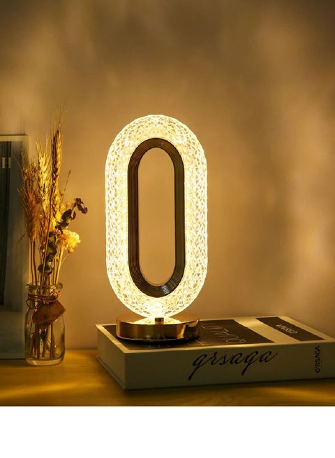 Crystal Table Lamp Rose Diamond Touch Lamp With USB 3 Color Crystal LED Light 3 Light Intensities Tactile Switch