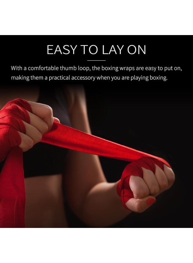 KCDMBUE 2 PCS (3M Each) Elastic Cotton Boxing Hand Wraps for Men & Women, Wrist & Fist Protection Bandages for Muay Thai, Kickboxing,Training (Style 1) - Image 4
