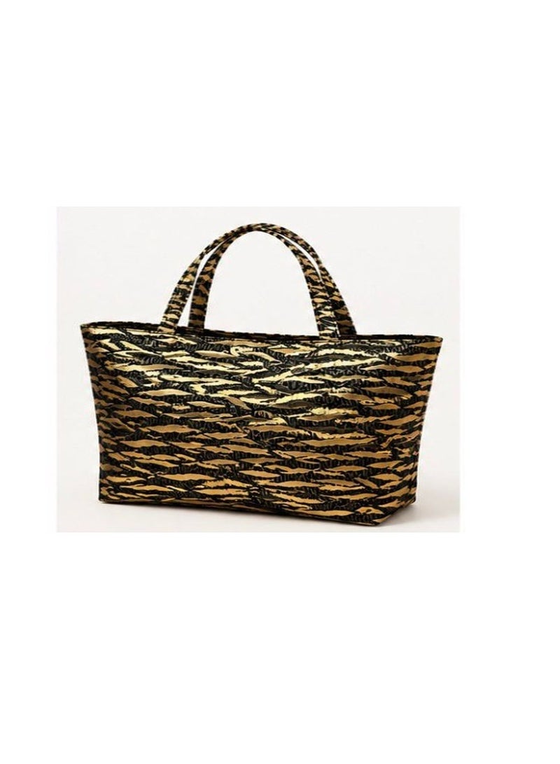 Wavy Fabric tote Bag for the Beach  - Silver - Image 3
