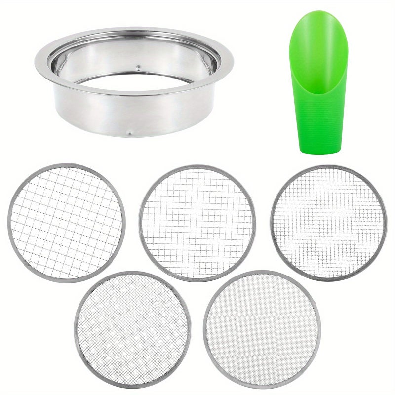 7pcs Detachable Stainless Steel Soil Sieve Set for Gardening Bonsai - Image 1