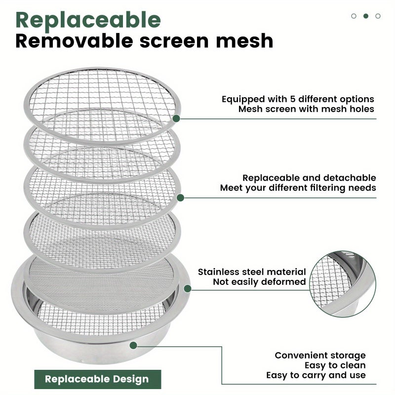 7pcs Detachable Stainless Steel Soil Sieve Set for Gardening Bonsai - Image 4
