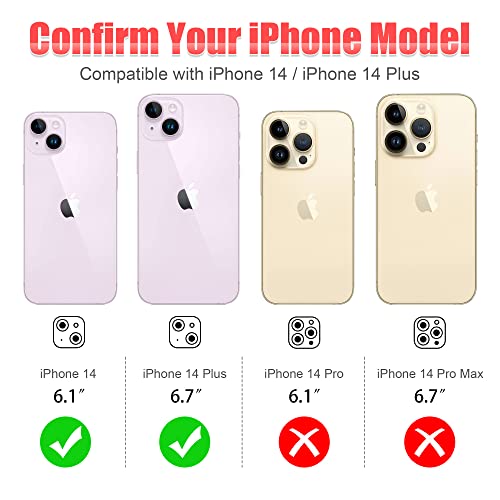 AGVEE 14/14 Plus 3+3 6 Pack for iPhone 13 6.1" / 13 Mini 5.4" Camera Lens Protector, Bling Diamond & Bling Glitter Metal Ring 9H Tempered HD Glass Camera Cover Film, Bling-Purple - Image 2