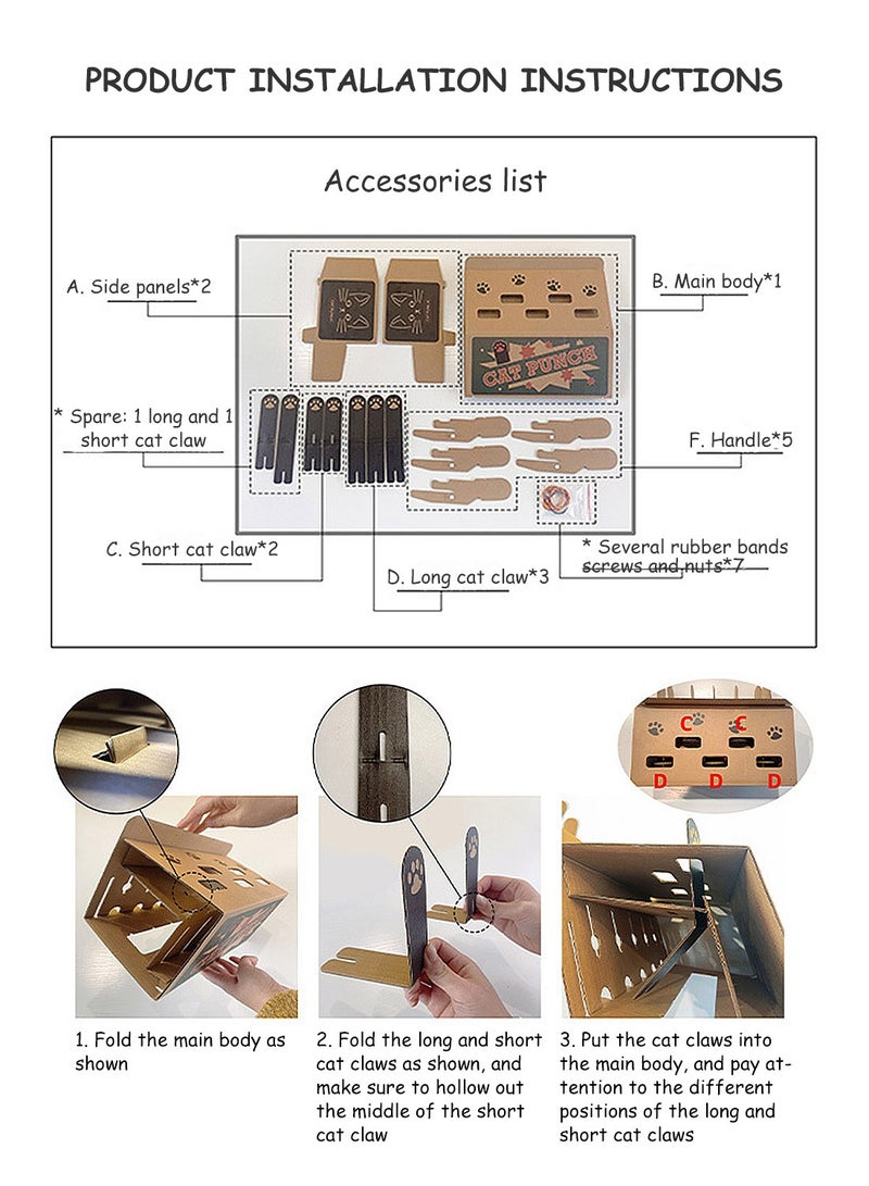 كيدل Cat لعبة تفاعلية Cat ضرب لعبة الخلد مع Cat خدش الوسادة Cat صندوق الورق المقوى لتخفيف الملل - Image 5