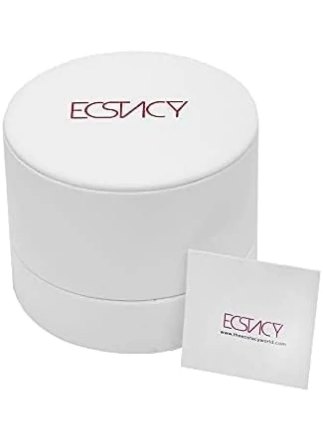 ECSTACY Ecstacy Women's Japan Quartz Movement Watch, Analog Display and Brushed With Polished Middle Link Stainless Steel Strap - E6512-KBKM, Silver