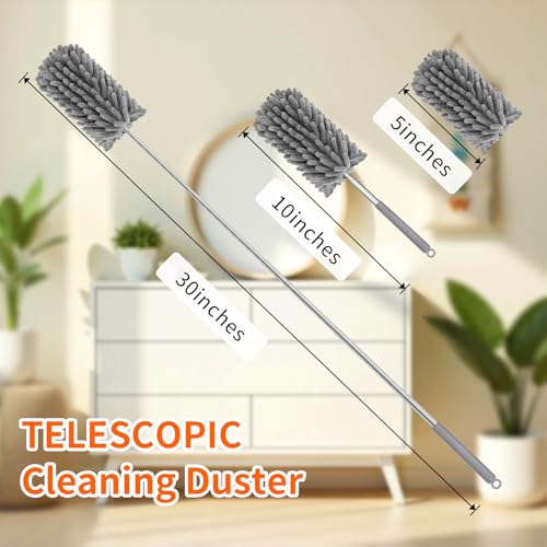 TIMIVO Mini Duster for Cleaning, 360° Bendable Hand Dusters with Extension Pole, Washable Small Duster for Car Interior, Office, Furniture - Image 3