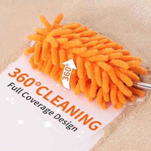 TIMIVO Mini Duster for Cleaning, 360° Bendable Hand Dusters with Extension Pole, Washable Small Duster for Car Interior, Office, Furniture - Image 4