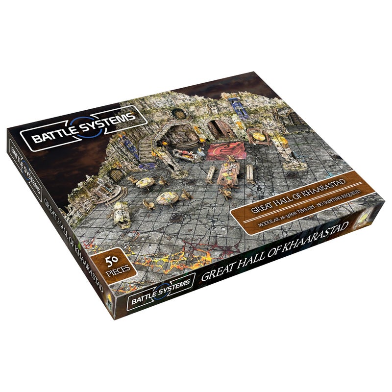 Battle Systems Fantasy Dungeon Terrain Great Hall of Khaarastad Terrain Immersive Scenery for DD DND Maladum Pathfinder RPGs Full Color Heavy Duty Cardstock Printed Both Sides - Image 3