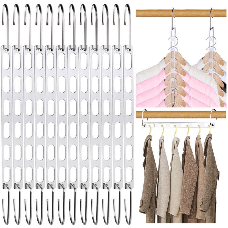 NAKBINX 12 Pack Space Saving Hangers for Clothes, Collapsible Metal Hangers Organizer, Clothes Space Savers, Closet Organizers and Storage, Dorm Room Essentials - Image 1