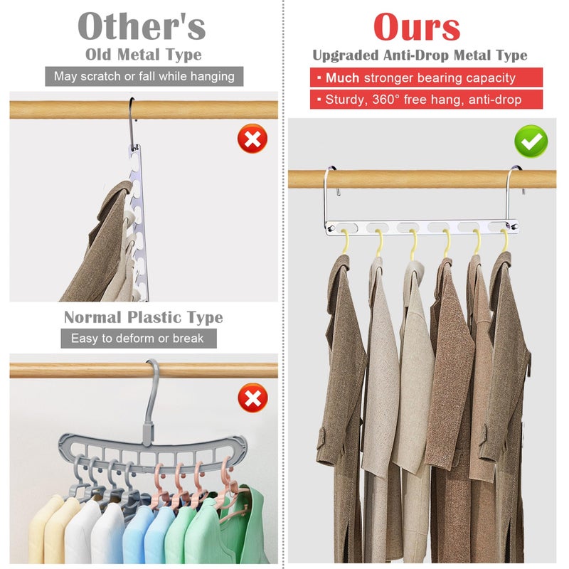 NAKBINX 12 Pack Space Saving Hangers for Clothes, Collapsible Metal Hangers Organizer, Clothes Space Savers, Closet Organizers and Storage, Dorm Room Essentials - Image 2
