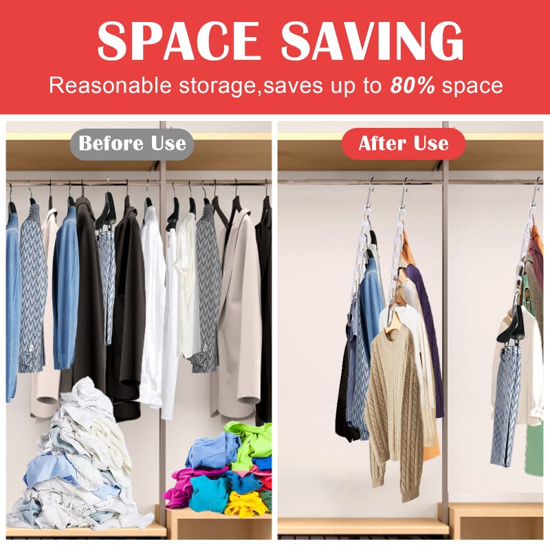 NAKBINX 12 Pack Space Saving Hangers for Clothes, Collapsible Metal Hangers Organizer, Clothes Space Savers, Closet Organizers and Storage, Dorm Room Essentials - Image 4