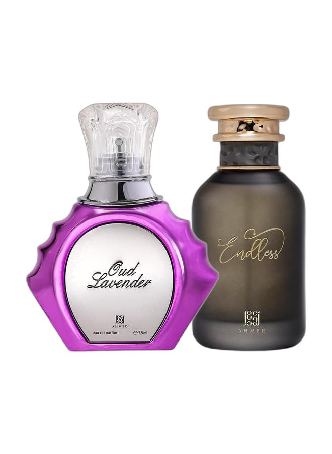 أحمد المغربي عطر عود لافندر -75 مل وعطر إندلس -100 مل، مجموعة للجنسين - Image 1