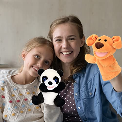 Easfan Puppy Hand Puppet Soft Animal Plush Toy with Movable Mouth Interactive Storytelling Cute Dog Toys Creativity Imagination Christmas Birthday Gifts for Toddlers Kids Brown - Image 5