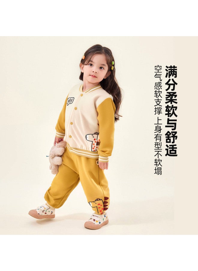 Doodle Home kids' Autumn Outfit - Casual Baseball Jacket Two-piece Set For Boys And Girls - Image 4
