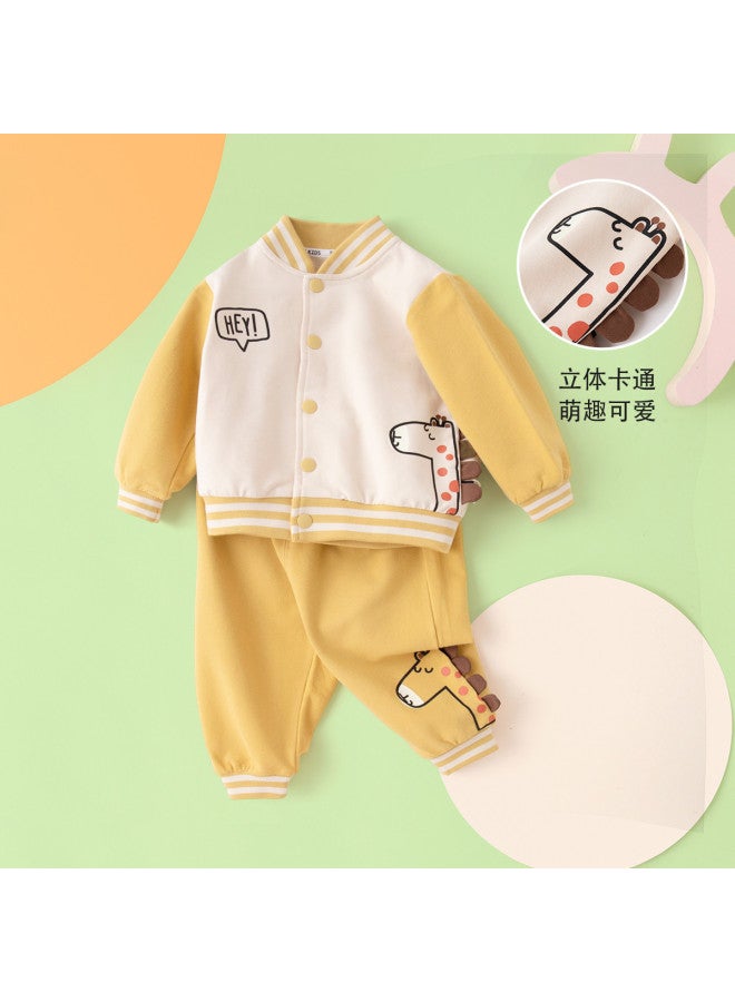 Doodle Home kids' Autumn Outfit - Casual Baseball Jacket Two-piece Set For Boys And Girls - Image 5