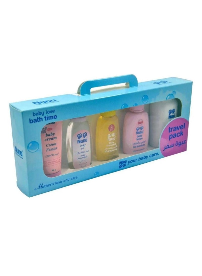 Nunu Set Of 5 Bath Time Baby Gentle Care Products Travel Pack Set For Children