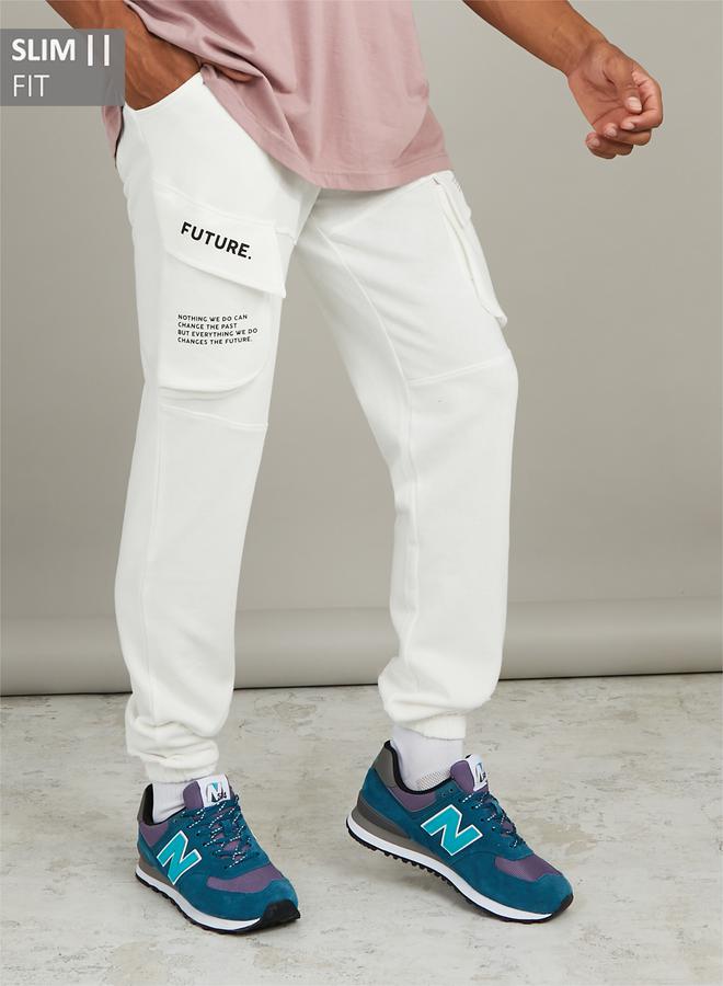 Styli Slim Fit Cargo Jogger with Elasticated Hem  - Image 1
