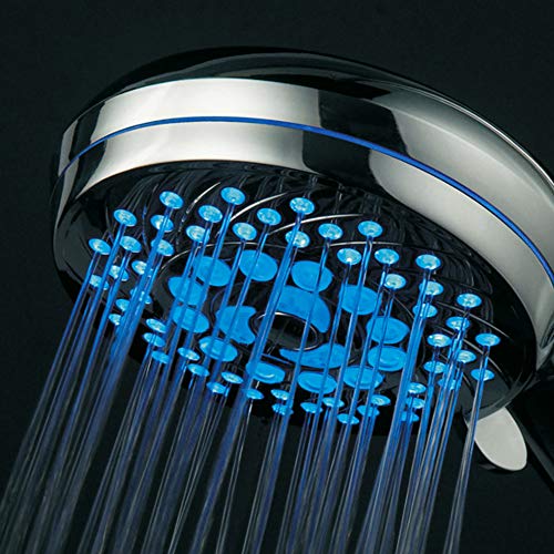 Hotel Spa HotelSpa Neon Ultra-Luxury 7-setting LED Hand Shower with Chrome Face and Color-Changing Temperature Sensor - Image 3