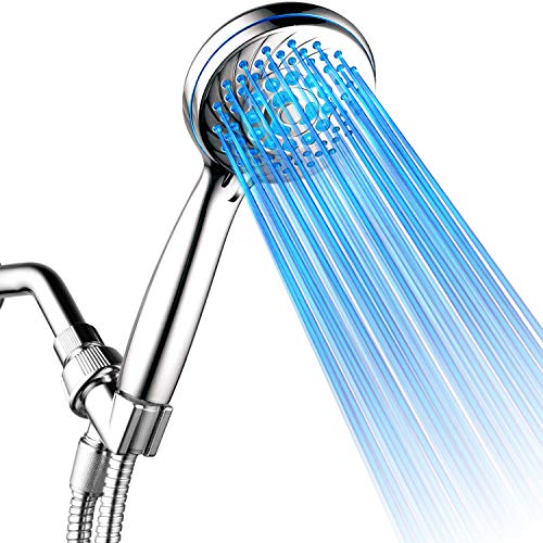 Hotel Spa HotelSpa Neon Ultra-Luxury 7-setting LED Hand Shower with Chrome Face and Color-Changing Temperature Sensor - Image 1