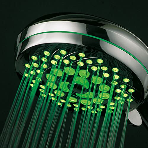 Hotel Spa HotelSpa Neon Ultra-Luxury 7-setting LED Hand Shower with Chrome Face and Color-Changing Temperature Sensor - Image 4