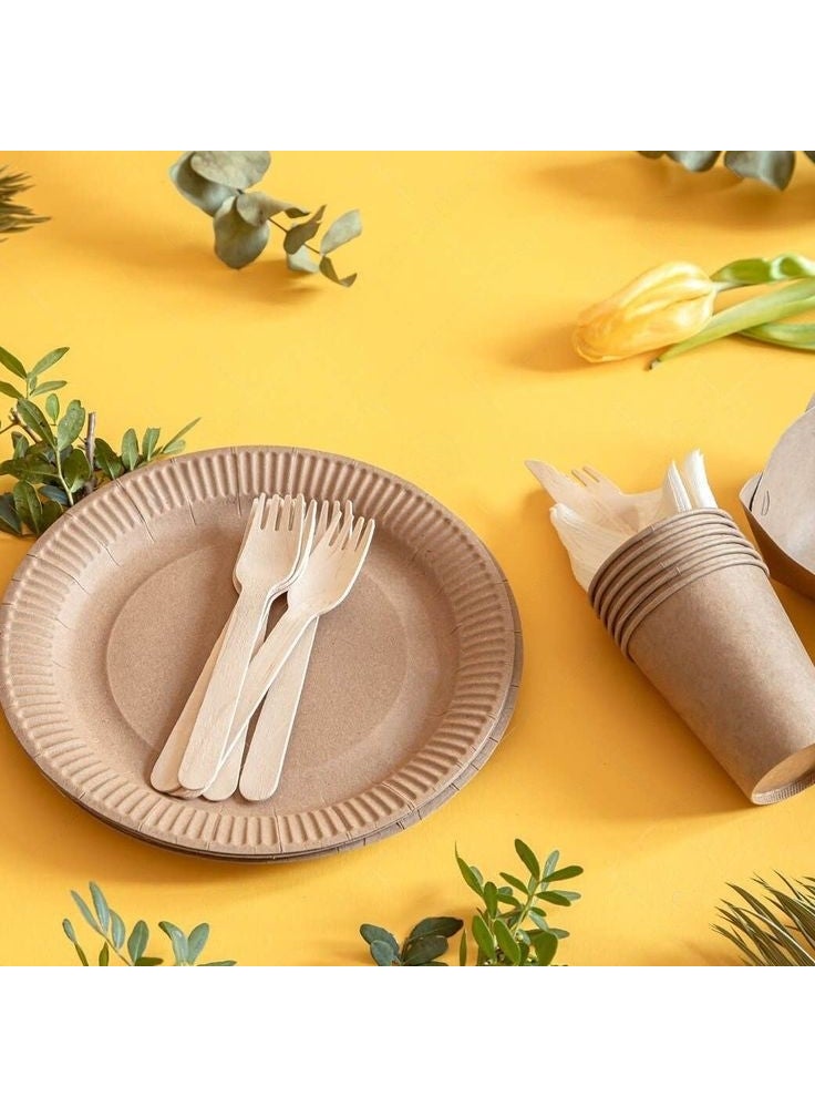 Kraft Cardboard Paper Plate 18 cm (10 Pieces)  - Image 1