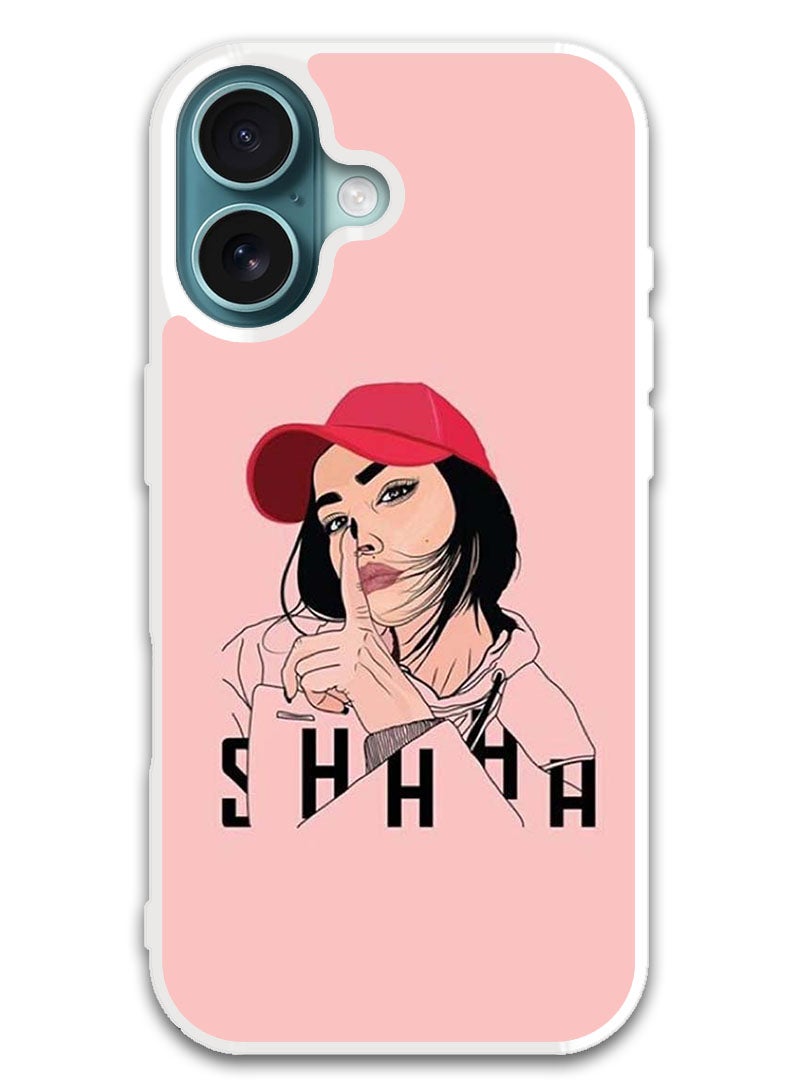 Theodor Protective Case Cover For APPLE IPHONE 16 Plus shhh (White Bumper) - Image 1